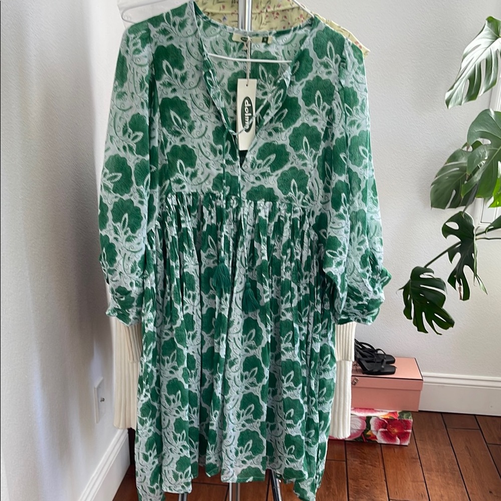 Chic Green Floral Midi Dress